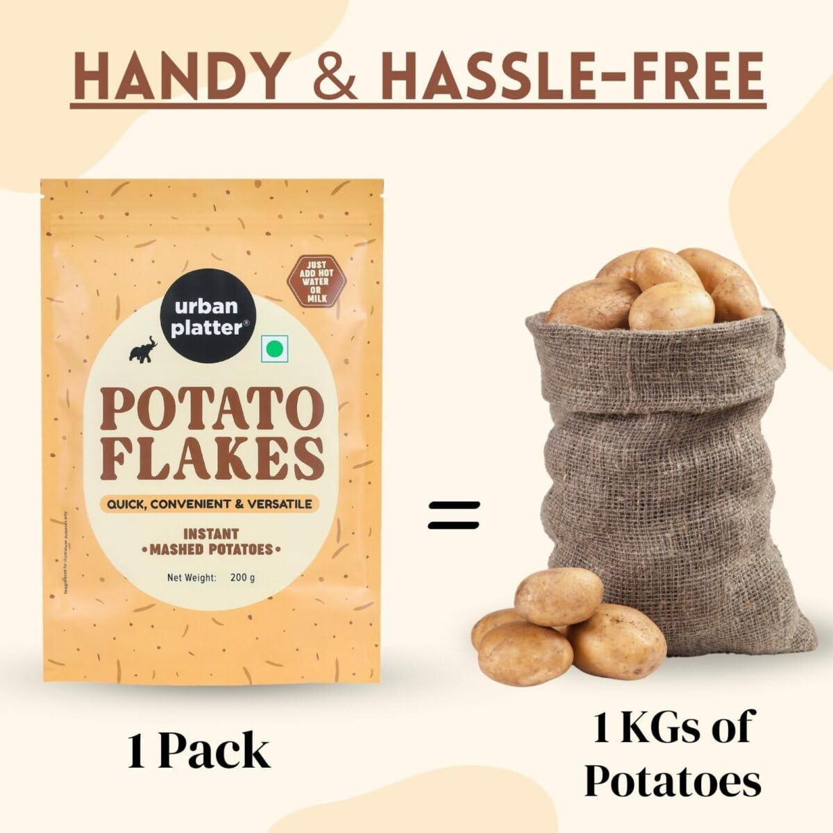 Urban Platter Potato Flakes, 200 g (Dehydrated Potato Flakes | Ready to Use Dried Potato Bits | Quick and Convenient)