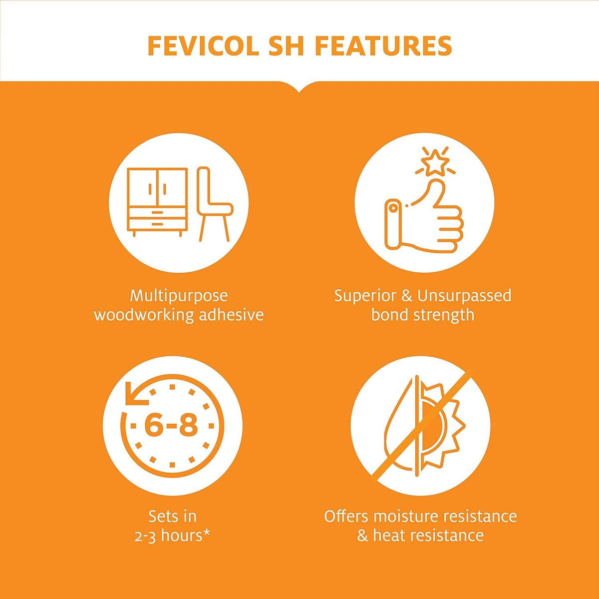 Pidilite Fevicol SH, 125g - Ultimate woodworking adhesive | Easy to use | Durable | Sets in 2-3 hours