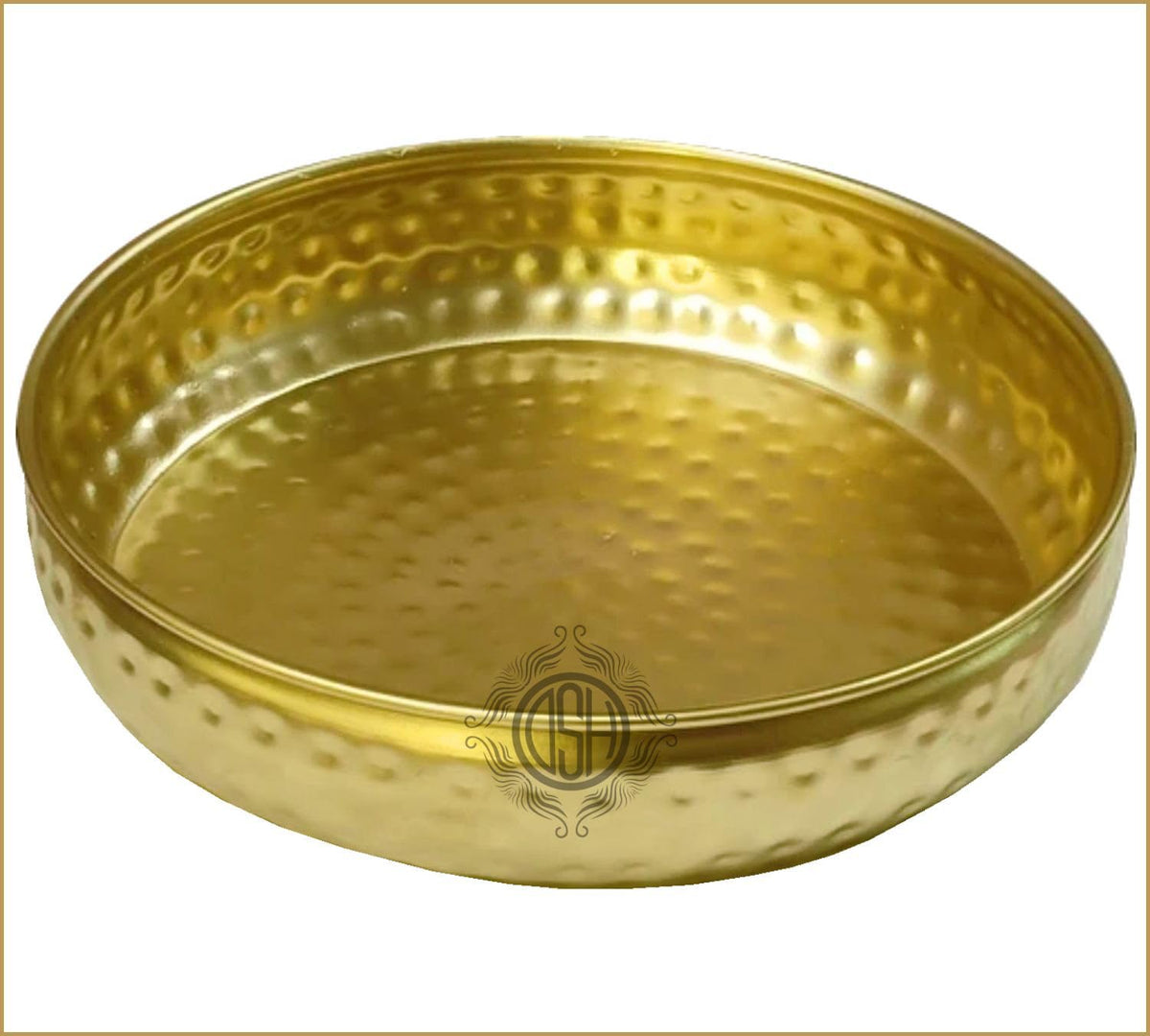DSH Round Shape Hammered Design Decorative Urli Bowl for Home Handicraft Bowl for Floating Flowers and Tea Light Candles Diwali Decoration Items (10 Inch)