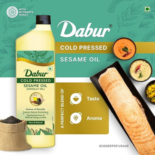 Dabur Cold Pressed Sesame(Gingelly) Oil, 1 L