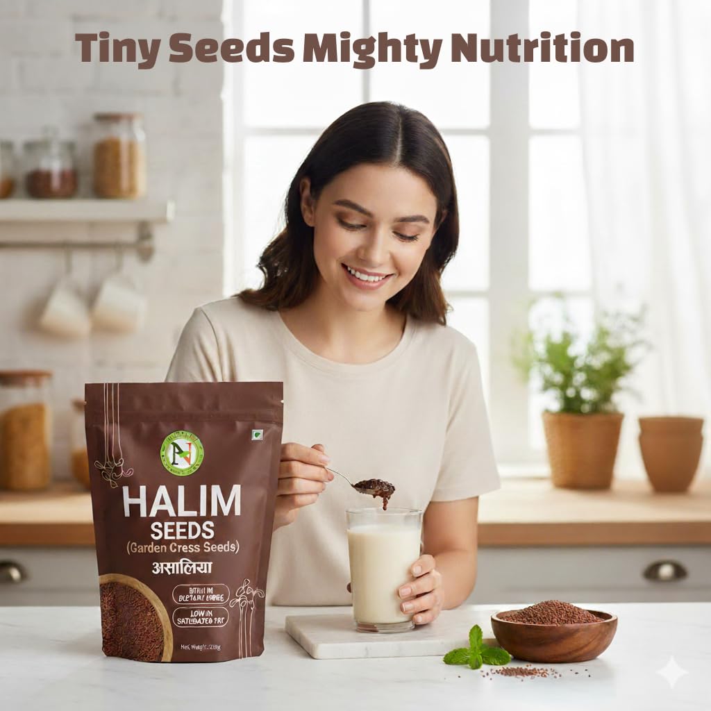 Nature Vit Halim Seeds 5 Kg | Aliv/Garden Cress Seeds | Rich In Iron, Fiber & Omega-3 | Natural Immunity Booster