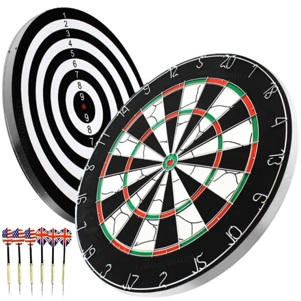 Toy Imagine 18 Inch Double-Sided Dart Board Set with 6 Darts