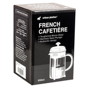Urban Platter French Press Coffee Maker Pot, 850ml [Toughened Boron Glass, Stainless Steel Plunger]