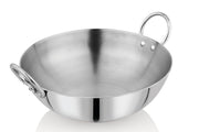 Vinod Brand Claro Heavy Gauge Stainless Steel Plain Kadhai, 2.5 MM(22 cm)
