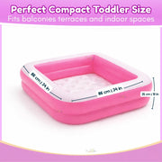 Toy Imagine 3 ft Square Inflatable Pool for Kids – Swimming Bathtub for Toddlers (0–5 Years) | Outdoor Garden Summer Play Pool(Pink)