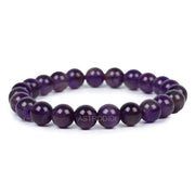 Astrodidi Natural Certified Amethyst Stone Bracelet for help in Promoting Calmness, Relieving Stress and Enhancing Spiritual Awareness | Reiki Feng-Shui Healing Crystal Gemstone Bracelet for Men and Women