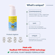 Little Rituals Baby Sunscreen for Kids 0-15 Yrs SPF 50 PA++++ Organic & Natural Lotion, UVA UVB IR, Blue Light, Wifi Radiation, Protection, Hypoallergenic, SWISS Tech, Daily Use Sunblock - 50gm