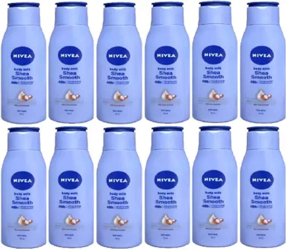 Nivea Body Milk Shea Smooth Lotion 12 Units Of 75Ml Each (900 Ml)