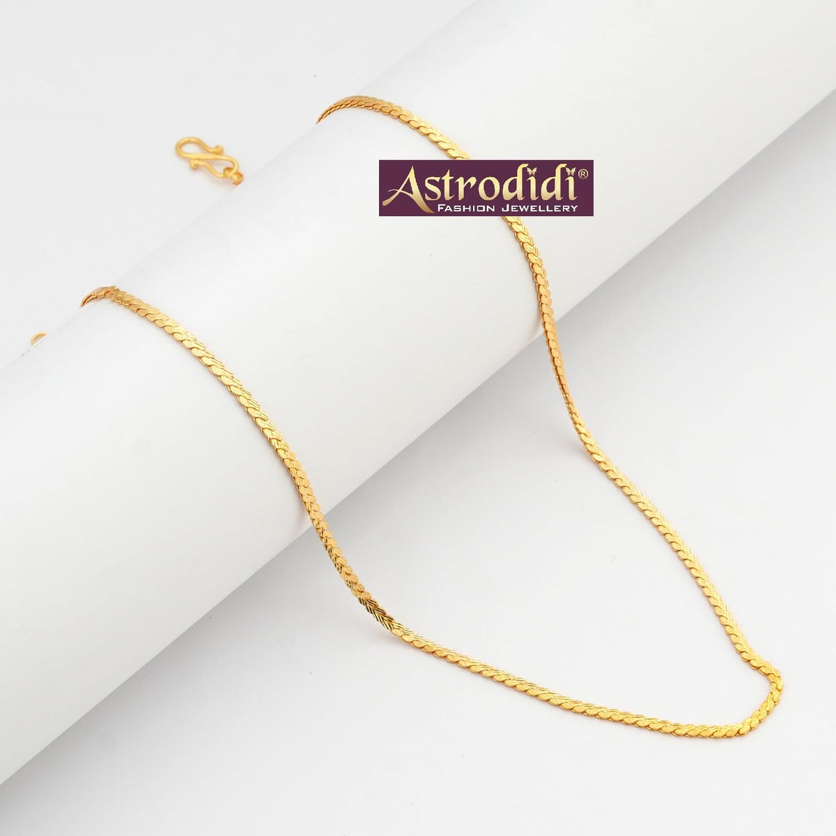 ASTRODIDI Gold Plated Chain | 24 Inch Stylish Light Weighted Golden Brass Neck Chain For Girls Women Men Boys (CHAIN-BALA-05)
