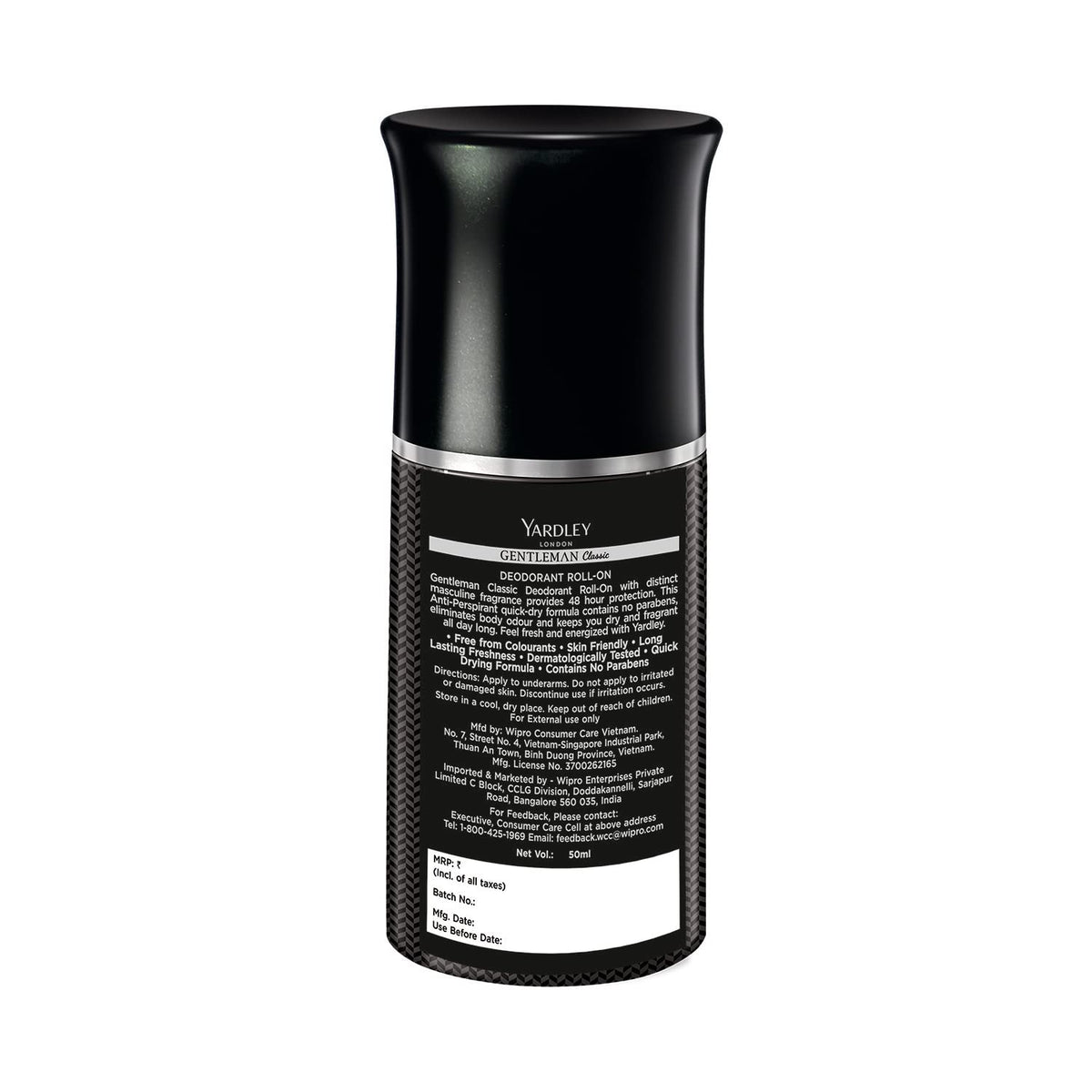 Yardley London Gentleman Classic Deodorant Roll-On| 48-Hours Long Lasting Scent| Men’s Body Deodorant| Roll-On for For Men| Masculine Fragrance| 50ml