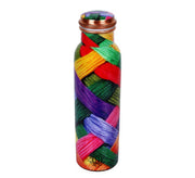 DSH Pure Copper Modern Art Printed Water Bottle, Travelling Purpose, Yoga Ayurveda Healing, 1000 ML. (Design 3)