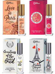 Parag Fragrances White Oud & Oud Emperor Luxury Perfume Combo (8ml x 2pc) Long Last, Imported, Pocket & Purse Friendly, Reusable Perfume Spray For Men & Women
