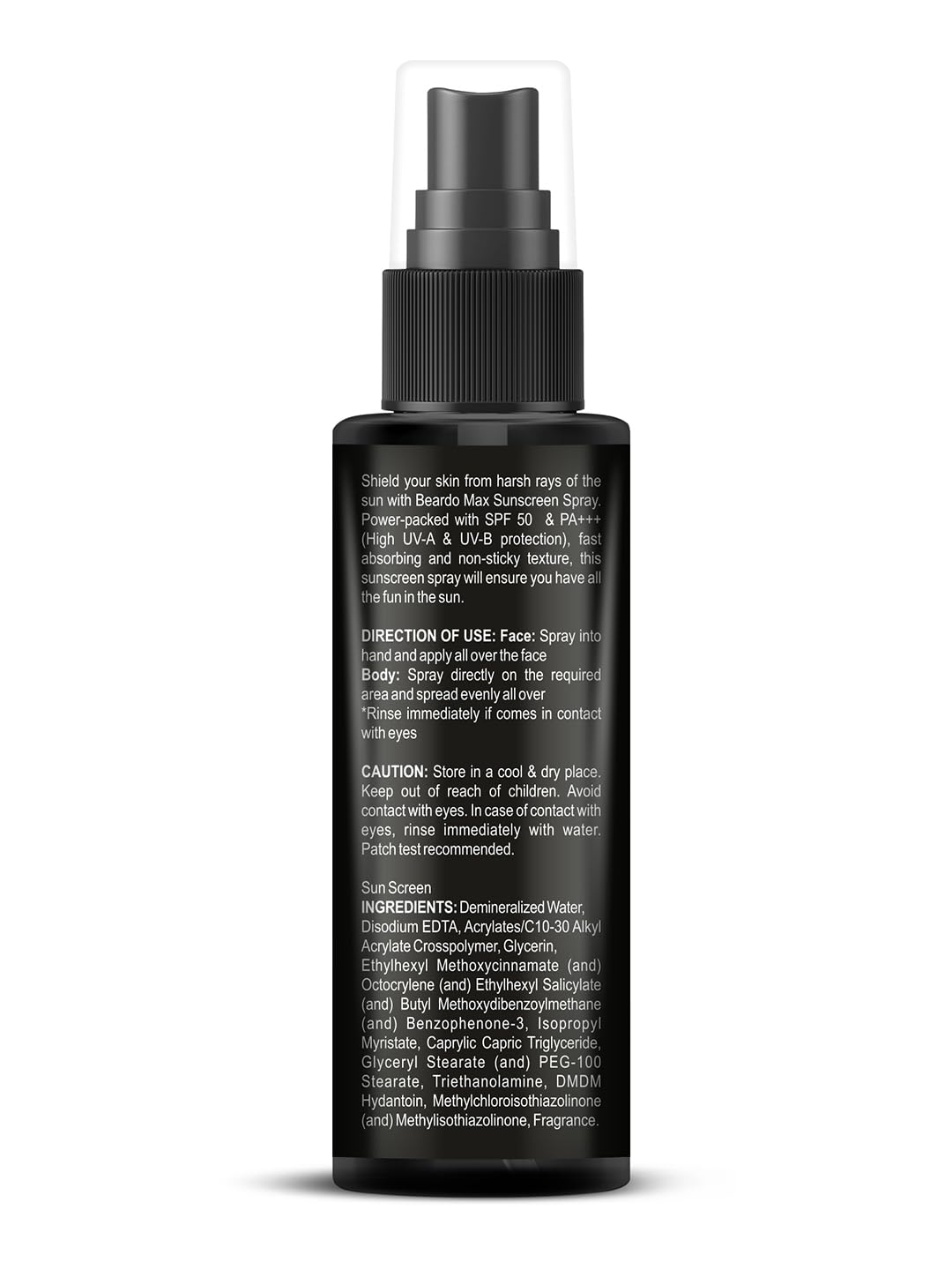 Beardo Max Sunscreen SPF 50 & PA+++ Spray for Men | Non-greasy Spray for Men | Easy Application of Sunscreen for Oily Skin | UVA UVB Protection | 50ml