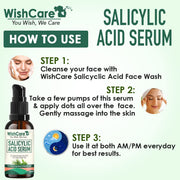 WishCare 2% Salicylic Acid Serum for Active Acne/Acne Marks & Blackheads with Zinc PCA, Tea Tree & Green Tea - 30 ml, Clear, (WSAS30)