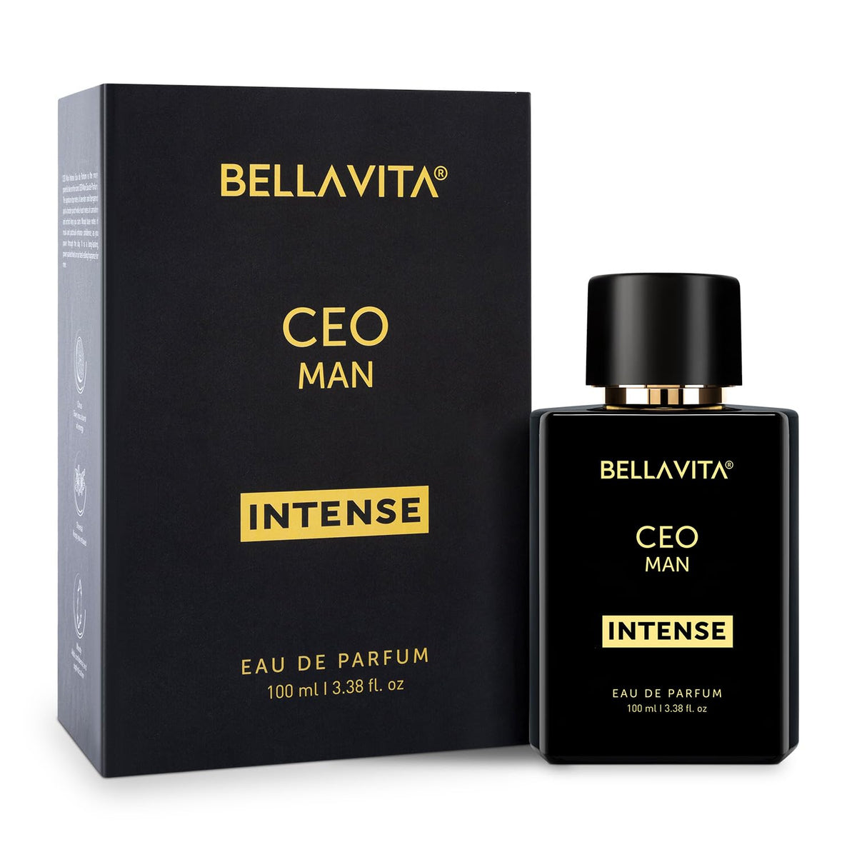 Bella Vita Luxury CEO MAN Intense Eau De Parfum Perfume with Bergamot, Orchid, Patchouli & Vanilla|Premium, Long Lasting Spicy Fragrance for Men 100ML