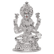 DIVINITI Lakshmi Idol for Home Decor 999 Silver Plated Sculpture of Maa Lakshmi Figurine Idol for Home, Office, Temple and Table Decoration Religious Idol for Pooja, Gift (5.7 CM X 6 CM)
