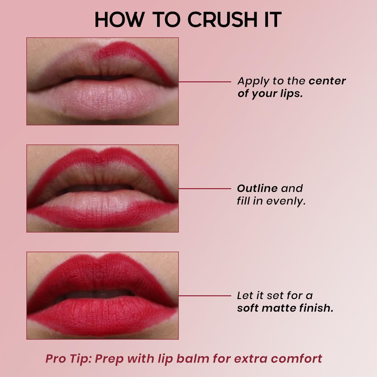 INSIGHT Pocket Crush (Pack of 6) - Set A | Velvety Matte finish | All Day Comfort | Pocket Friendly | Infused with Vitamin E & Squalane - 9.6 g