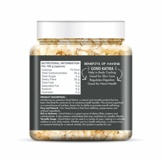 NatureVit Pure Gond Katira 250g (Edible Almond Gum) | High Cooling Properties | Natural Tragacanth Gum Superfood | Calcium · Magnesium · Protein