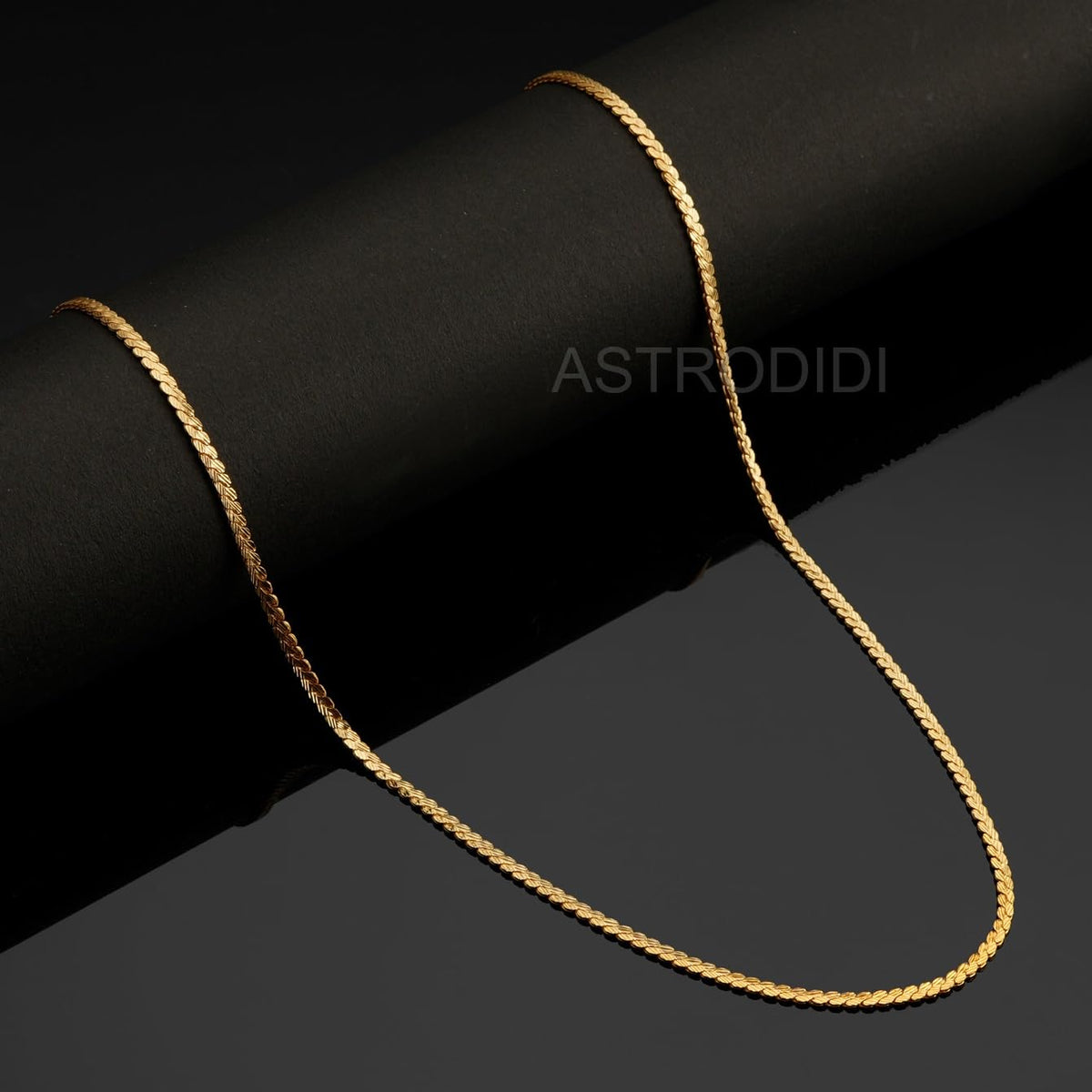 ASTRODIDI Gold Plated Chain | 24 Inch Stylish Light Weighted Golden Brass Neck Chain For Girls Women Men Boys (CHAIN-BALA-05)