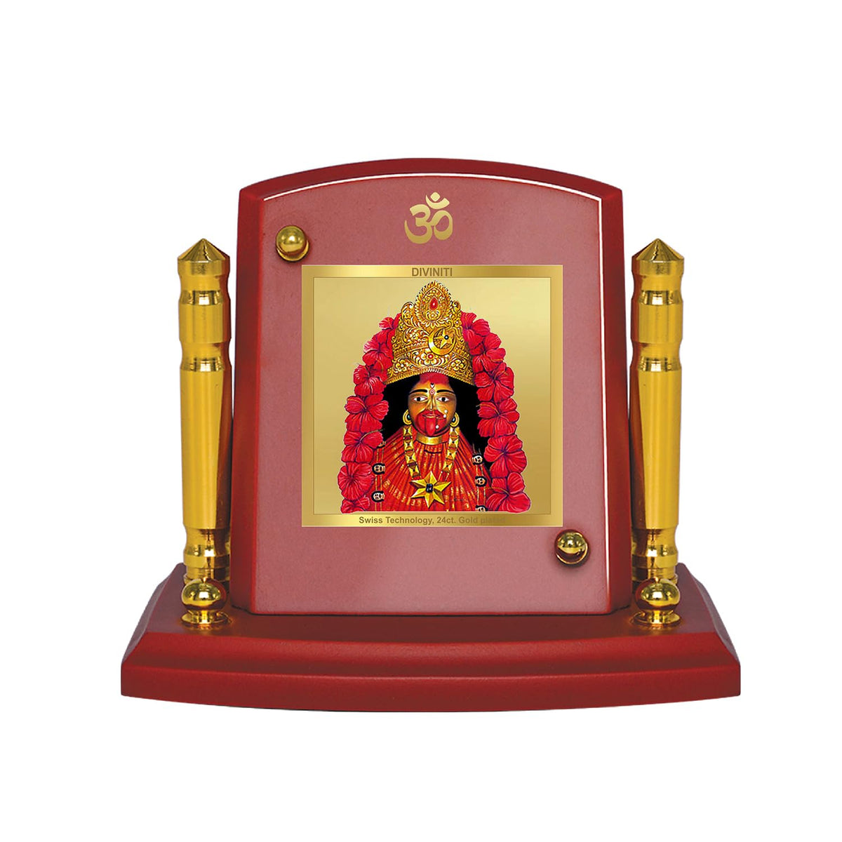 DIVINITI 24K Gold Plated Religious Car Dashboard Frame | Premium God Idol Frame for Car, Home Mandir & Office Table | Spiritual Gift, Decorative Showpiece | Tara Devi