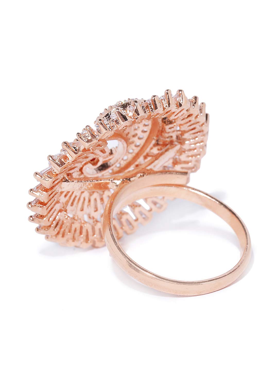 Priyaasi Gold Plated Ring with American Diamond for Women, Girls