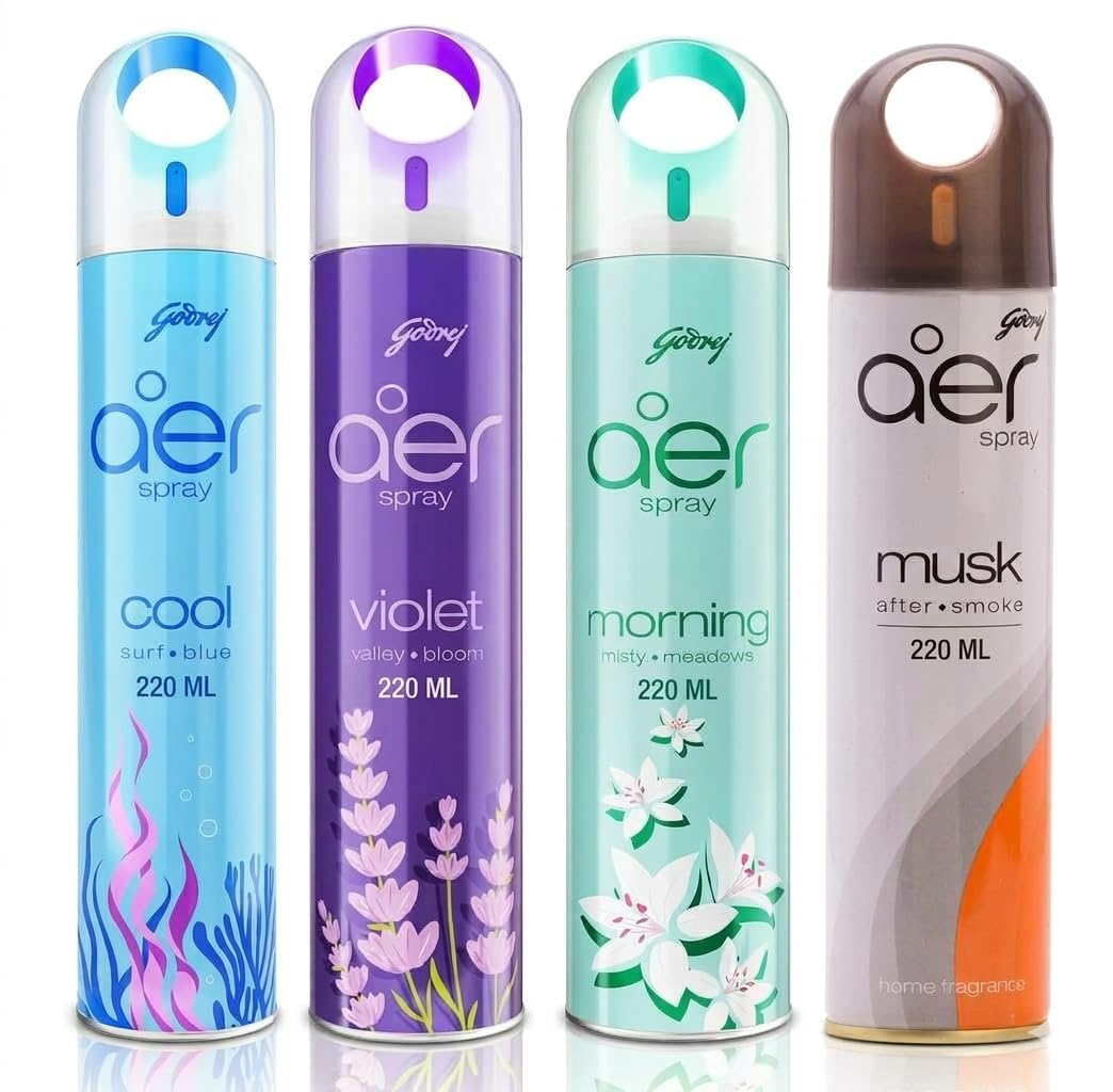 Godrej aer Home Assorted Air Freshener Spray - 300 Ml (Pack Of 4)