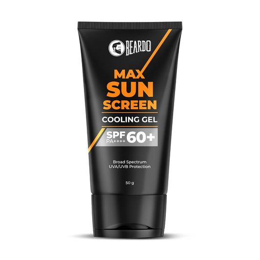Beardo Max Cooling Gel Sunscreen SPF 60+ PA++++|UVA/UVB Protection | No White Cast |Ultra Lightweight Texture | Non-Greasy |Sunscreen for Men