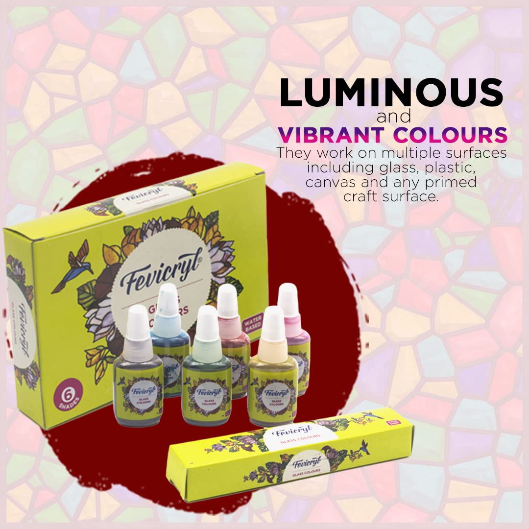 Fevicryl Glass Color kit 1: Glass color + Acrylic Colors