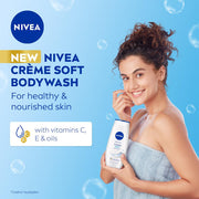 NIVEA Crème Soft 250ml Body Wash| Shower Gel with Natural Almond Oil|Clean, Healthy & Moisturized Skin|Microplastic Free