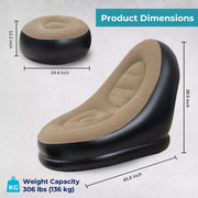 Toy Imagine Inflatable Lounge Chair with Air Pump & Matching Footrest