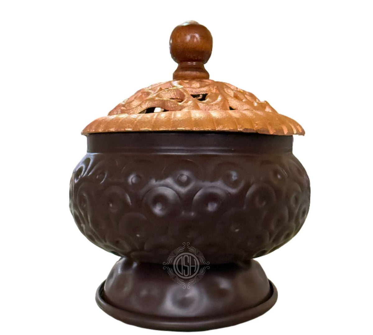 DSH Incense Burner Home Purifying Loban Dhoop Dani Dhuni for Home and Office Kapoor Dani for Puja Sambrani Dhoop Holder. (Divyadhuni Rosegold)