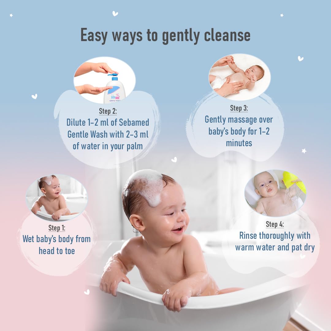Sebamed Baby Gentle Wash|pH 5.5|Baby Body Wash|Soap Free|Tear Free|1000 ml