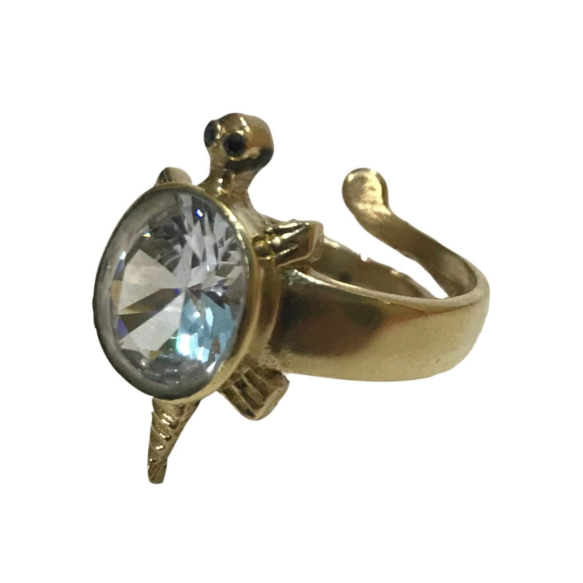 ASTRODIDI Brass Zircon Kachua Tortoise Meru Ring Adjustable For Men and Women (Multicolor)