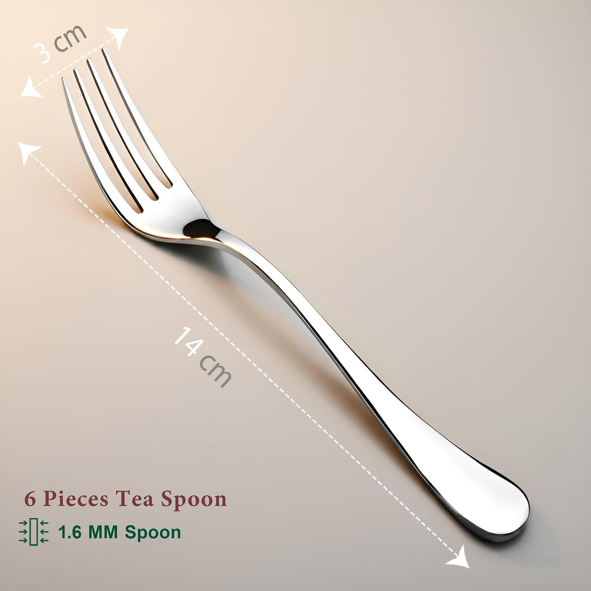 Parage 12 Pieces Stainless Steel Dinner Forks Set - Fork Set for Home and Kitchen, 12-Pieces Fruit Fork for Dining Table, Shiny and Sturdy Handle Forks with Round Edge