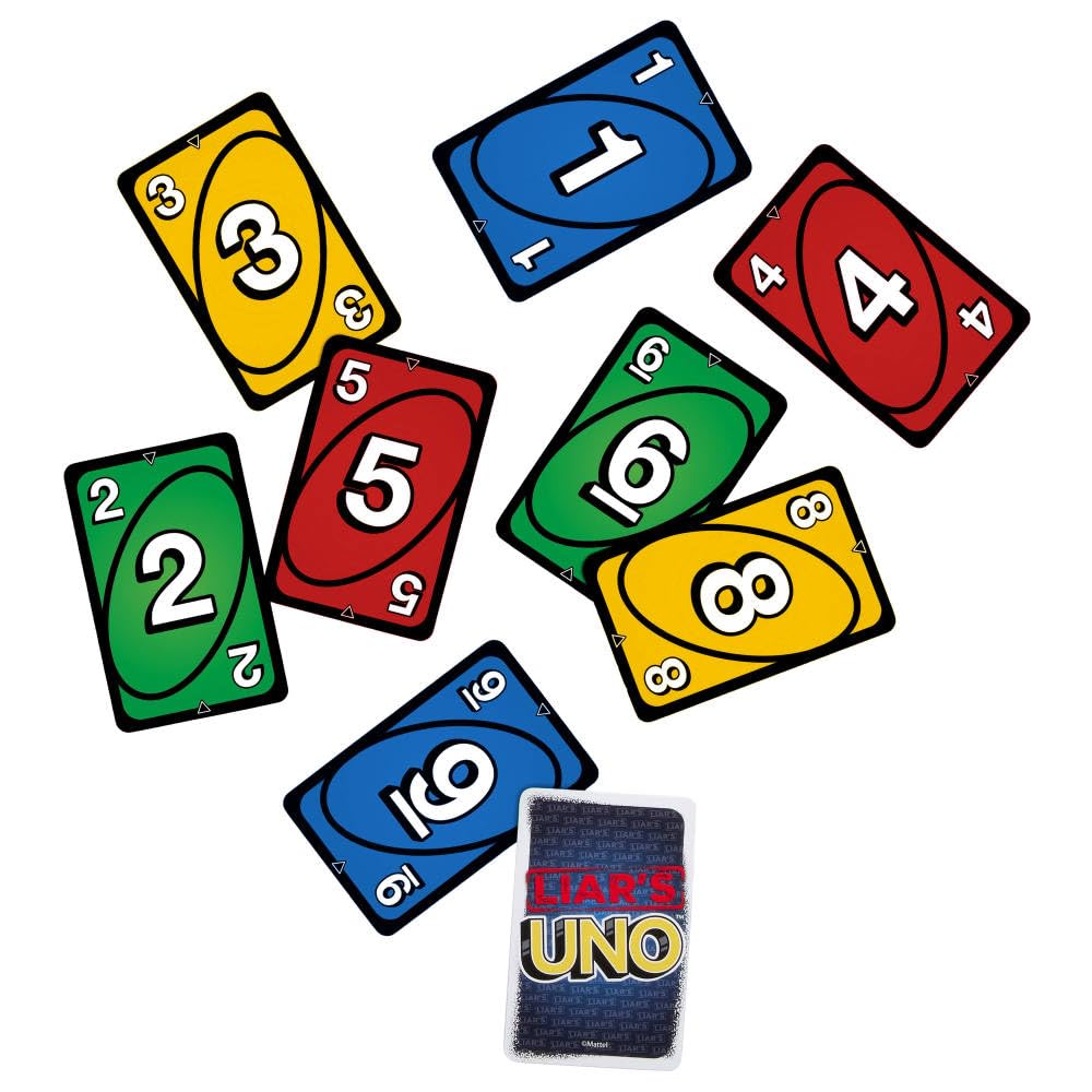 Mattel Games Liar’s UNO Card Game for Adults, Kids, Families, Parties & Game Nights, Travel Fun, Outwit Other Players with Bluffing & Trickery