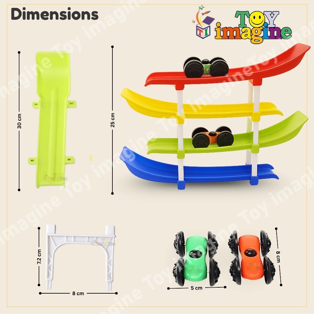 Toy Imagine 4-Level Car Ramp Racer Toy with 4 Cars
