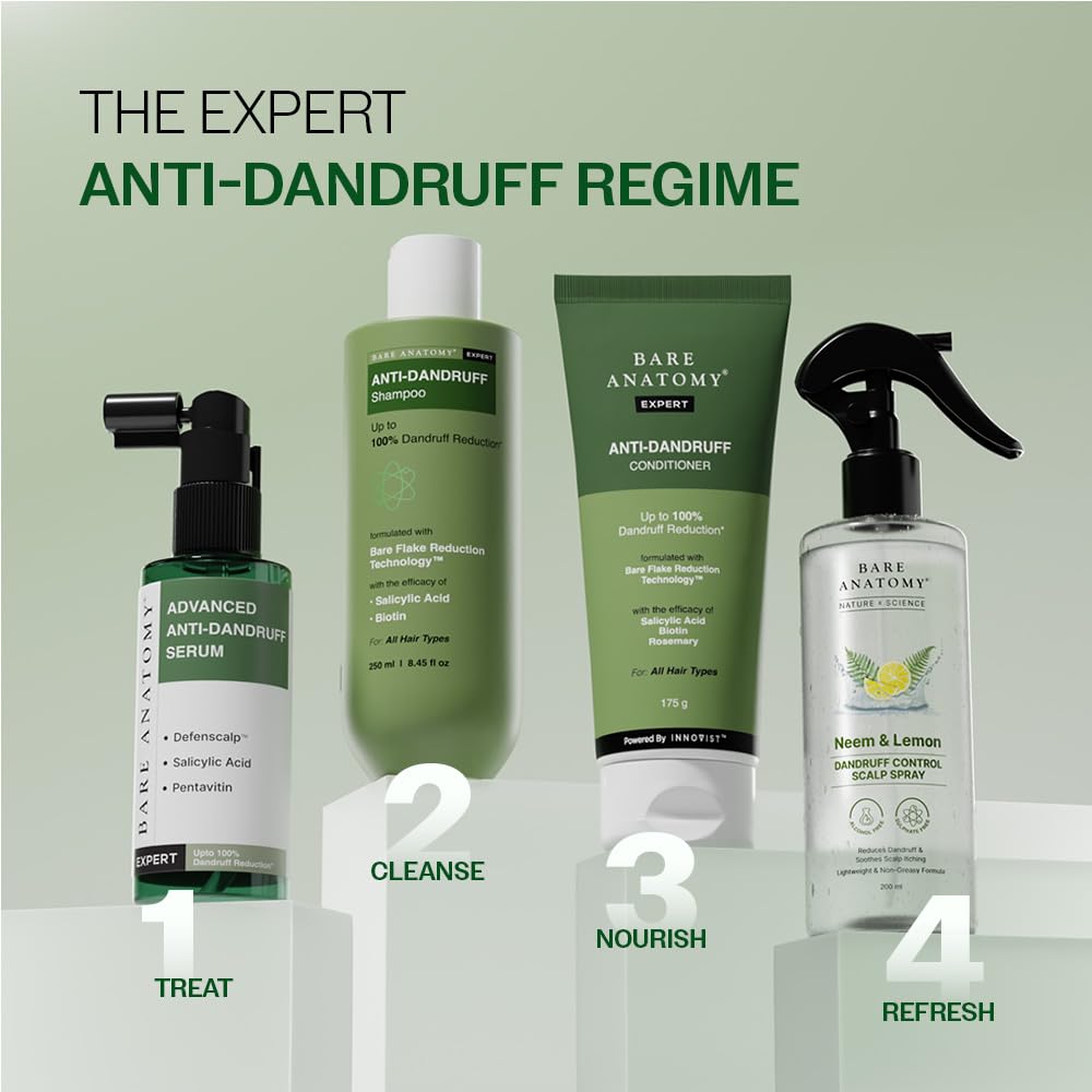 Bare Anatomy Advanced Anti-Dandruff Serum | Helps Reduce Dandruff | Defenscalp™ + Salicylic Acid + Pentavitin | Lightweight, Non-Sticky Scalp Serum | For Men & Women | 50 ml