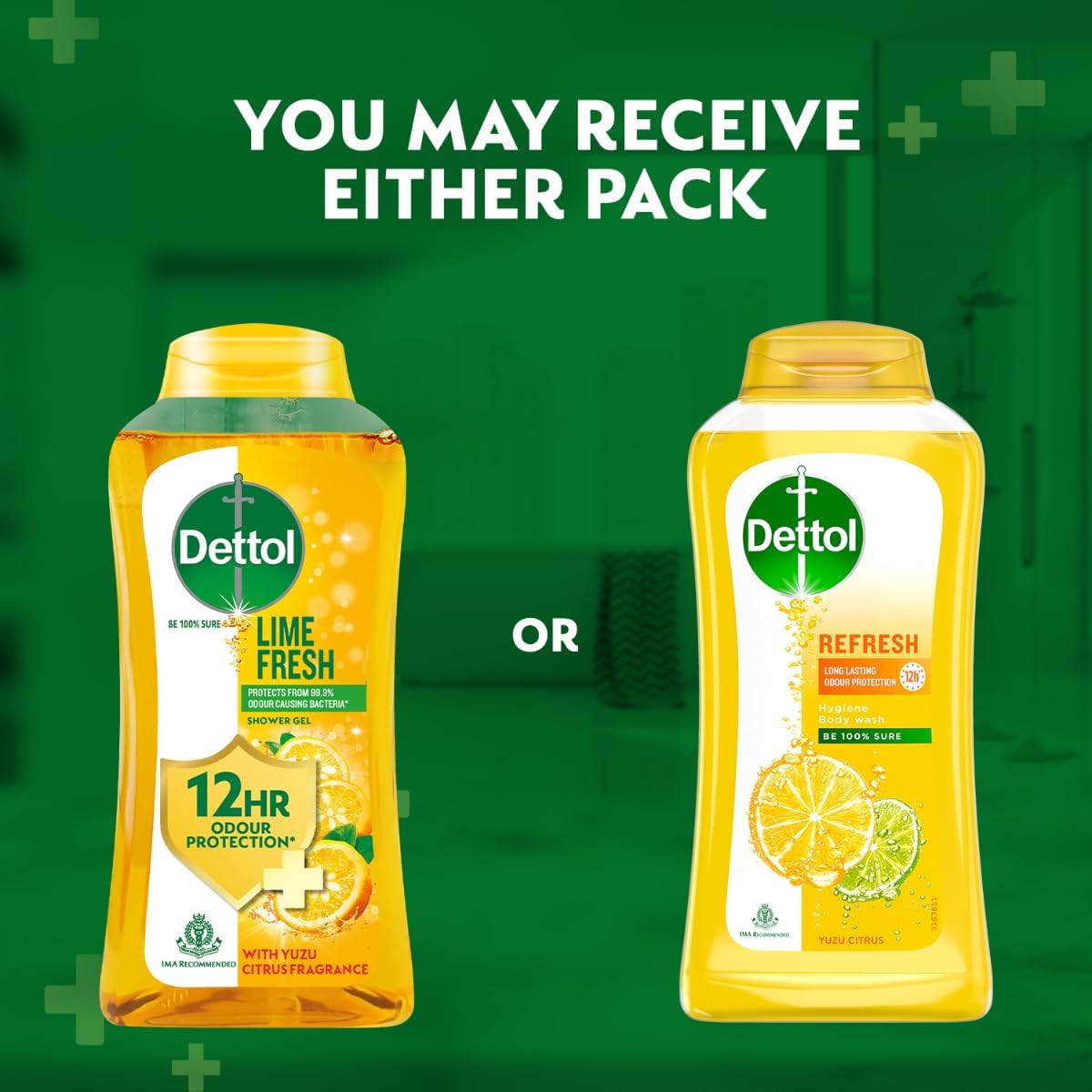 Dettol Lime Fresh Body Wash and Shower Gel Bottle for Women and Men (Pack of 3 - 250ml each) | Soap-Free Bodywash | 12hr Complete Odour Protection