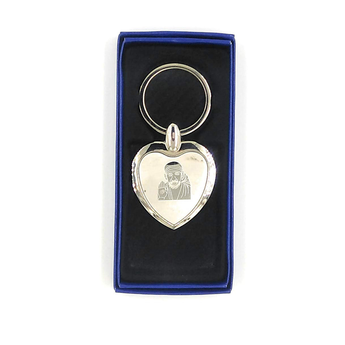 SHINDE EXPORTS Shirdi Sai Baba Stainless Steel Key Chains for car, Home and Bike (Heart Design)