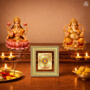 DIVINITI Siddh Energised Kuber Yantra | 24k Gold Plated Foil Wealth Attraction Vastu Frame for Home, Office & Puja Room | Premium Gift Box | Spiritual Yantra for Wealth, Prosperity & Financial Growth | 12 X 11 CM