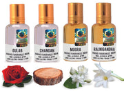Parag Fragrances 4 in 1 Attar Combo Gulab/Chandan/Mogra/Rajnigandha