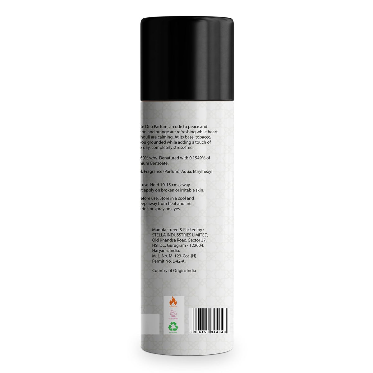 Bella Vita Luxury OUD WHITE No Gas Body Deodorant Parfum Combo for Men with Orange, Fressia & Tobacco|Woody Long Lasting Deo, Pack of 2, 150 Ml Each Spray