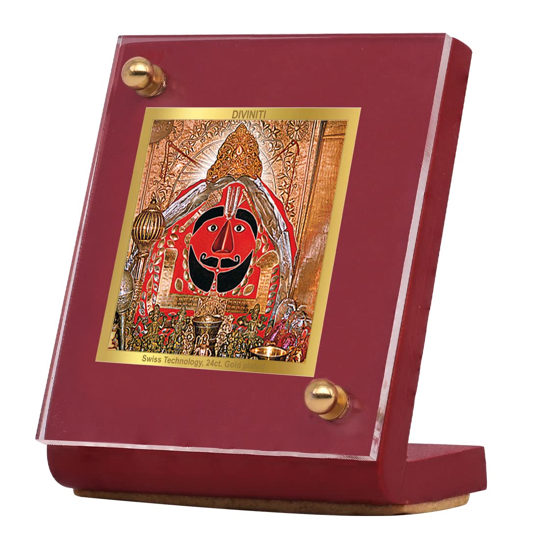 DIVINITI 24K Gold Plated Religious Car Dashboard Frame | Premium God Idol Frame for Car, Home Mandir & Office Table | Spiritual Gift, Decorative Showpiece | Salasar Balaji