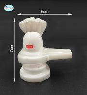 SHINDE EXPORTS shivlingam Pooja shivling White with Snake for Home Temple puja (White)