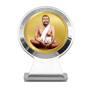 Diviniti 24K Gold Plated Shri Ramakrishna Paramahansa Car Dashboard Idol Frame | Premium Spiritual Car Accessory for Divine Blessings & Positivity | Luxury Devotional Gift for Car, Office & Home | 6X4