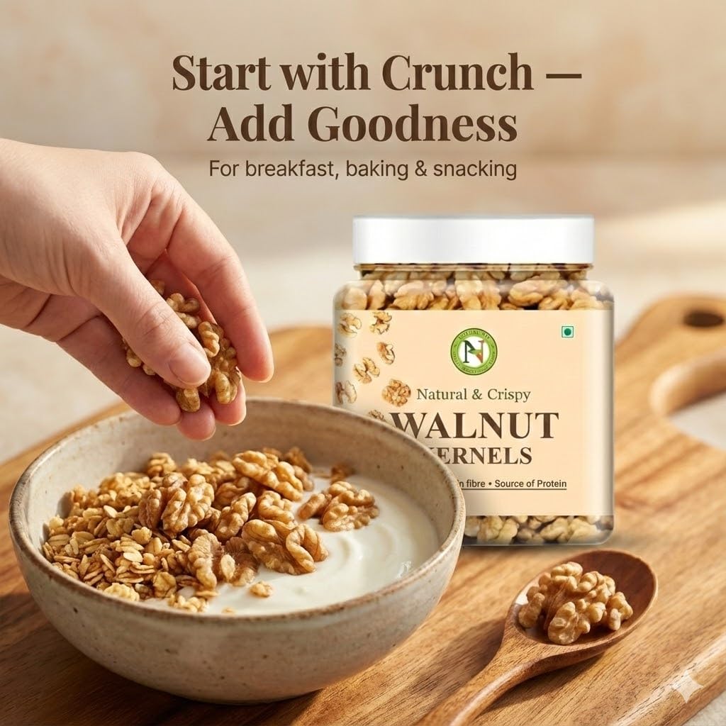 NatureVit Walnut Kernels (Akhrot Giri) 200g | Premium Light Halves | Rich in Omega-3, Protein & Antioxidants