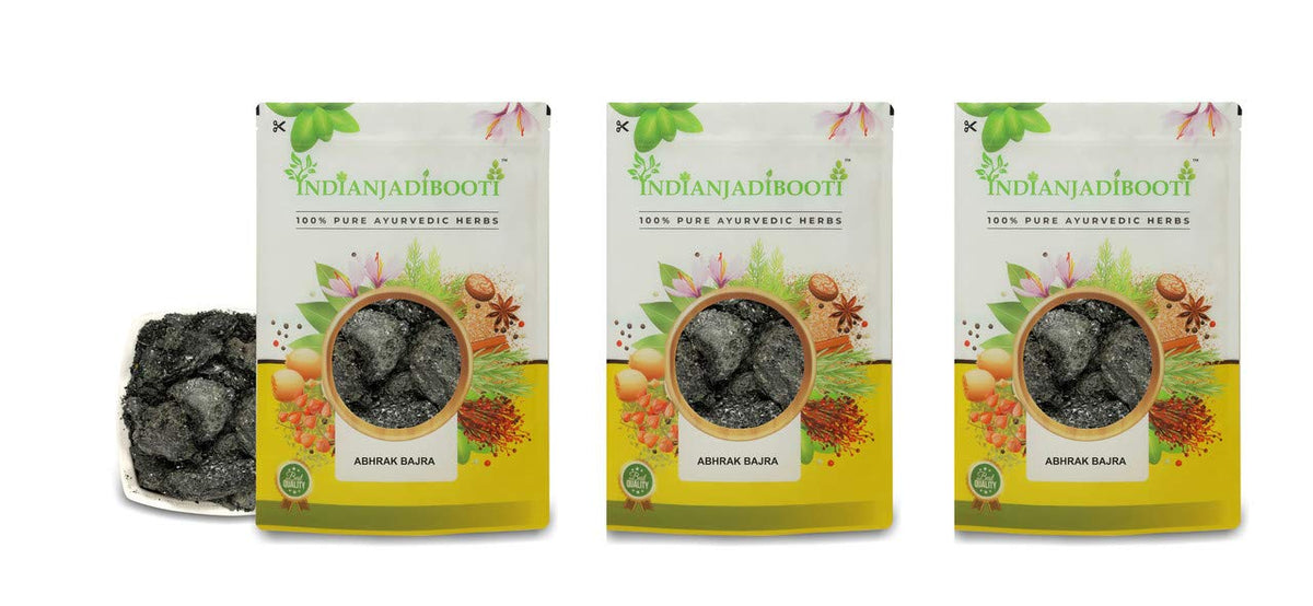 IndianjadiBooti Black Mica (Abhrak/Abrak/Kala Bajra) – Premium Natural Mineral | 3 Packs of 900 Grams