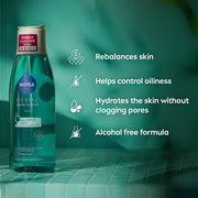 NIVEA Derma Skin Clear Face Toner with Salicylic Acid & Niacinamide, Cleansing & Hydrating Toner for Visible Clearer Skin in 7 Days, Controls Oiliness, Removes Impurities, Blemish-Prone Skin, 200 ml