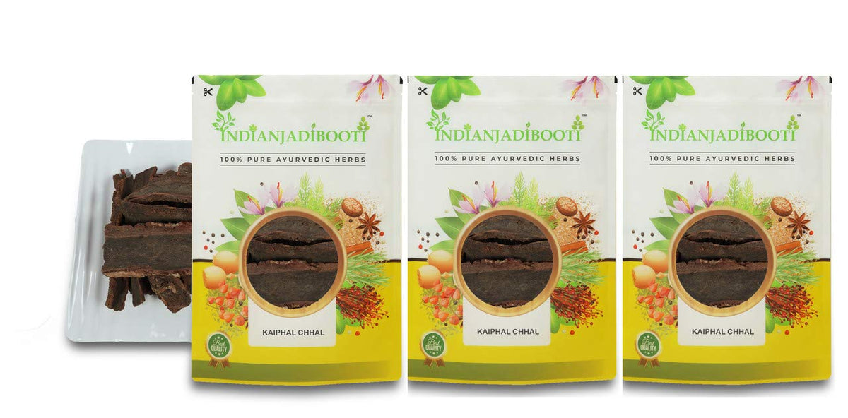 IndianJadiBooti Kaiphal Chhal (Myrica Esculenta) | 3 Pack of 900g (Total=2.7kg) | Whole Dried Box Myrtle Bark | Kaifal / Kayphal / Katphala | Traditional Herb for Throat Comfort & Oral Wellness (Raw Grade)