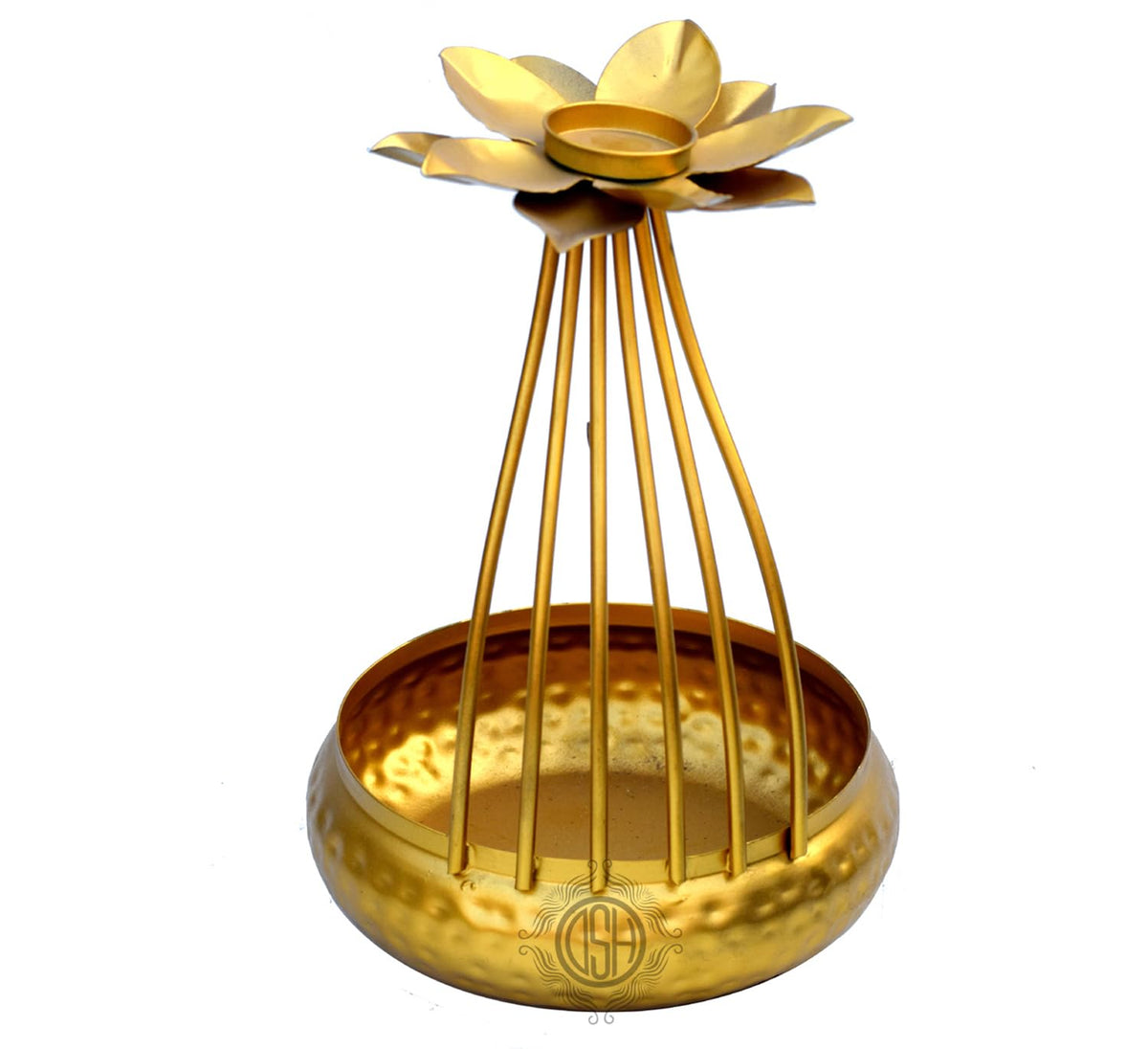 DSH CRAFTING YOUR CURIOSITY Urli Bowl Flower Design with Tealight Candle Holder for Diwali Home Decor and New Year Decoration Item.